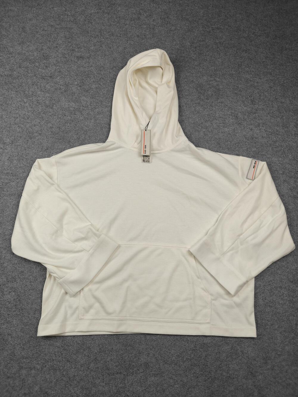 We-ar4 Hoodie Mens Medium White Pullover Fleece Hooded Pockets Made In USA Logo